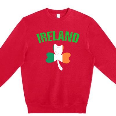 St Patrick's Day Ireland Flag Shamrock Symbol Funny Gift Premium Crewneck Sweatshirt