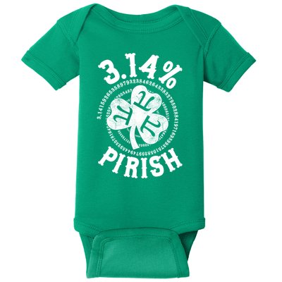 St Patrick Day 3.14% Pirish Pi Day St. Patrick’S Nerd Gift Baby Bodysuit