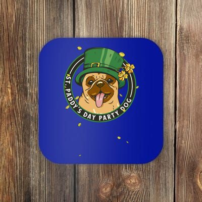 St Paddy's Day Party Dog For Gnomes Shamrock And Pug Lover Gift Coaster