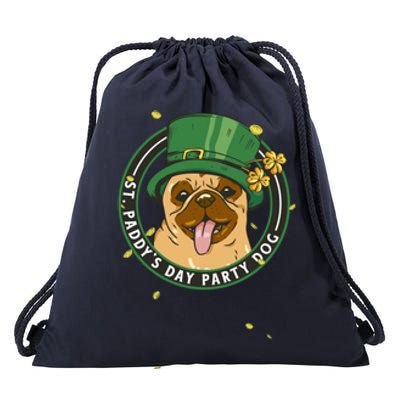 St Paddy's Day Party Dog For Gnomes Shamrock And Pug Lover Gift Drawstring Bag