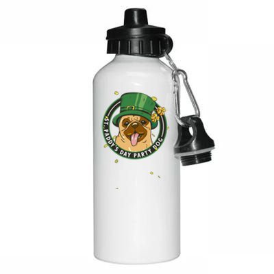 St Paddy's Day Party Dog For Gnomes Shamrock And Pug Lover Gift Aluminum Water Bottle