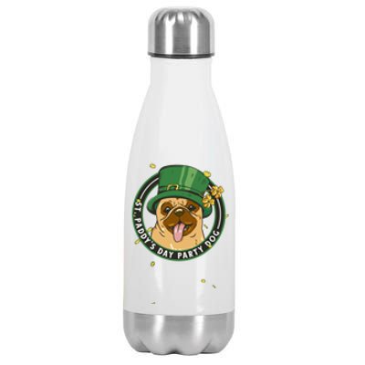 St Paddy's Day Party Dog For Gnomes Shamrock And Pug Lover Gift Stainless Steel Insulated Water Bottle