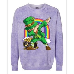 St Patricks Day Dabbing Leprechaun Funny Dab Dance Cool Gift Colorblast Crewneck Sweatshirt