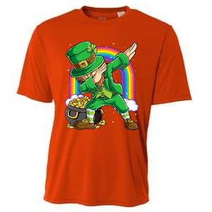 St Patricks Day Dabbing Leprechaun Funny Dab Dance Cool Gift Cooling Performance Crew T-Shirt