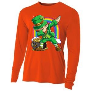 St Patricks Day Dabbing Leprechaun Funny Dab Dance Cool Gift Cooling Performance Long Sleeve Crew