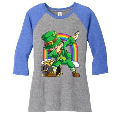 St Patricks Day Dabbing Leprechaun Funny Dab Dance Cool Gift Women's Tri-Blend 3/4-Sleeve Raglan Shirt