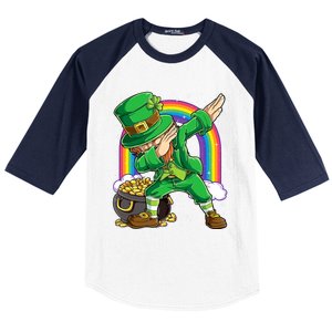 St Patricks Day Dabbing Leprechaun Funny Dab Dance Cool Gift Baseball Sleeve Shirt