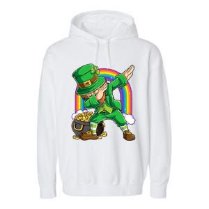 St Patricks Day Dabbing Leprechaun Funny Dab Dance Cool Gift Garment-Dyed Fleece Hoodie