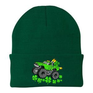 St Patricks Day Lucky Monster Truck Knit Cap Winter Beanie