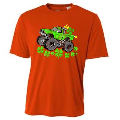 St Patricks Day Lucky Monster Truck Cooling Performance Crew T-Shirt