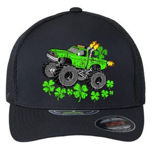 St Patricks Day Lucky Monster Truck Flexfit Unipanel Trucker Cap