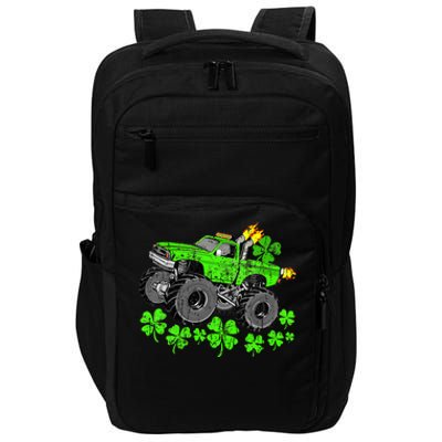 St Patricks Day Lucky Monster Truck Impact Tech Backpack