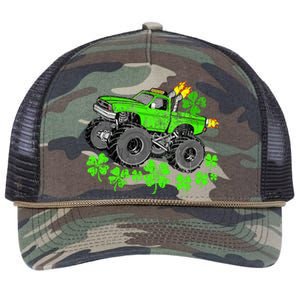 St Patricks Day Lucky Monster Truck Retro Rope Trucker Hat Cap