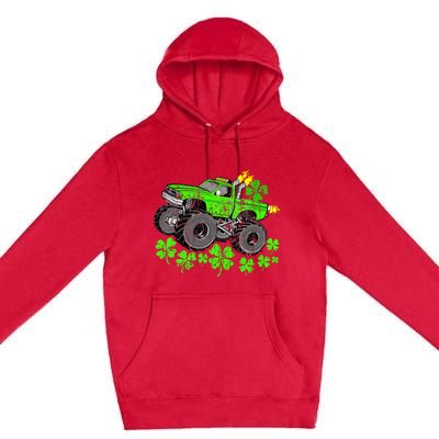 St Patricks Day Lucky Monster Truck Premium Pullover Hoodie