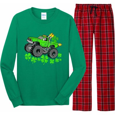 St Patricks Day Lucky Monster Truck Long Sleeve Pajama Set