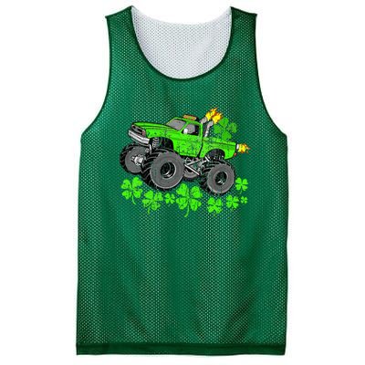 St Patricks Day Lucky Monster Truck Mesh Reversible Basketball Jersey Tank