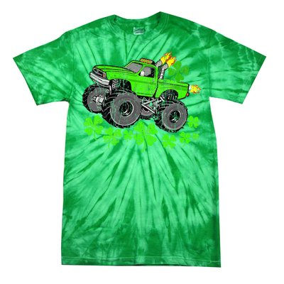 St Patricks Day Lucky Monster Truck Tie-Dye T-Shirt