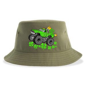 St Patricks Day Lucky Monster Truck Sustainable Bucket Hat