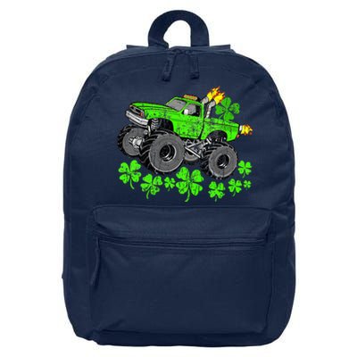 St Patricks Day Lucky Monster Truck 16 in Basic Backpack