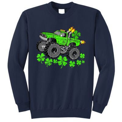 St Patricks Day Lucky Monster Truck Tall Sweatshirt