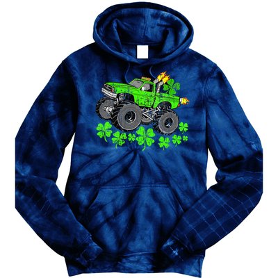 St Patricks Day Lucky Monster Truck Tie Dye Hoodie