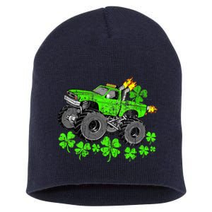 St Patricks Day Lucky Monster Truck Short Acrylic Beanie