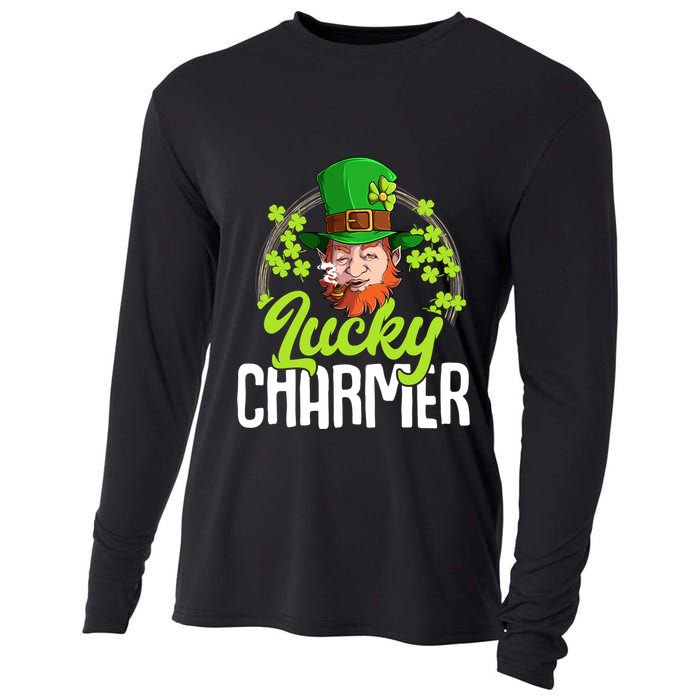 St Patricks Day Lucky Charmer Gift Cooling Performance Long Sleeve Crew