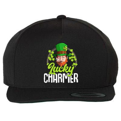 St Patricks Day Lucky Charmer Gift Wool Snapback Cap