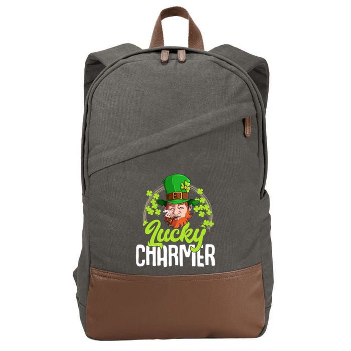 St Patricks Day Lucky Charmer Gift Cotton Canvas Backpack