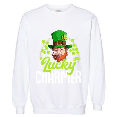 St Patricks Day Lucky Charmer Gift Garment-Dyed Sweatshirt