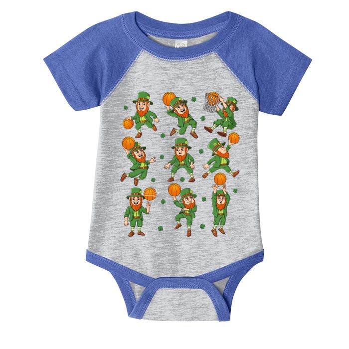 St Patricks Day Leprechaun Basketball Player Gift Infant Baby Jersey Bodysuit