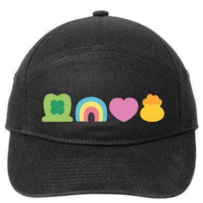 St Patricks Day Lucky Charm Pot Gold Irish Shamrock Rainbow 7-Panel Snapback Hat