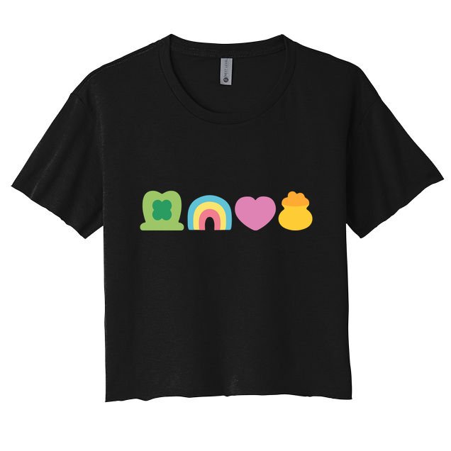 St Patricks Day Lucky Charm Pot Gold Irish Shamrock Rainbow Crop Top