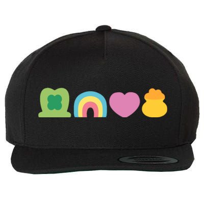 St Patricks Day Lucky Charm Pot Gold Irish Shamrock Rainbow Wool Snapback Cap