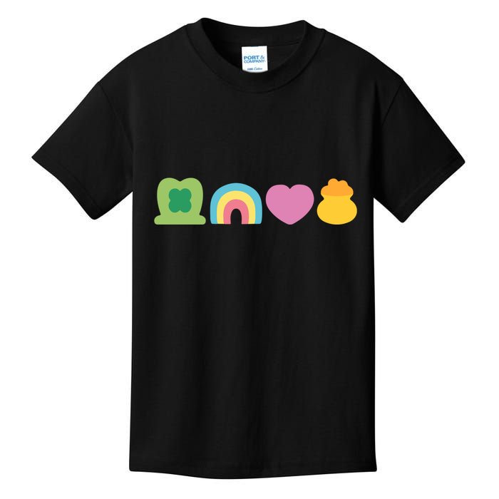 St Patricks Day Lucky Charm Pot Gold Irish Shamrock Rainbow Kids T-Shirt