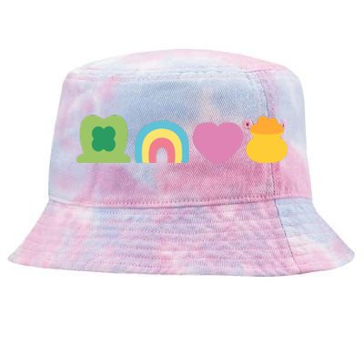 St Patricks Day Lucky Charm Pot Gold Irish Shamrock Rainbow Tie-Dyed Bucket Hat