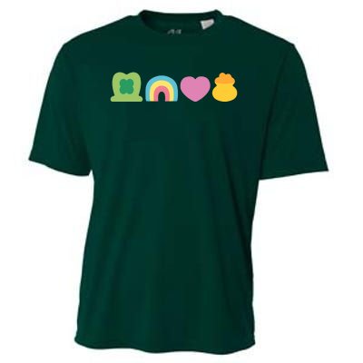 St Patricks Day Lucky Charm Pot Gold Irish Shamrock Rainbow Cooling Performance Crew T-Shirt