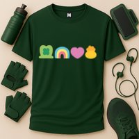 St Patricks Day Lucky Charm Pot Gold Irish Shamrock Rainbow Cooling Performance Crew T-Shirt