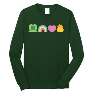 St Patricks Day Lucky Charm Pot Gold Irish Shamrock Rainbow Long Sleeve Shirt