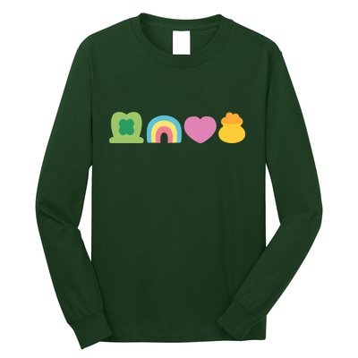 St Patricks Day Lucky Charm Pot Gold Irish Shamrock Rainbow Long Sleeve Shirt