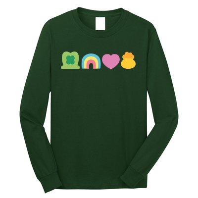 St Patricks Day Lucky Charm Pot Gold Irish Shamrock Rainbow Long Sleeve Shirt