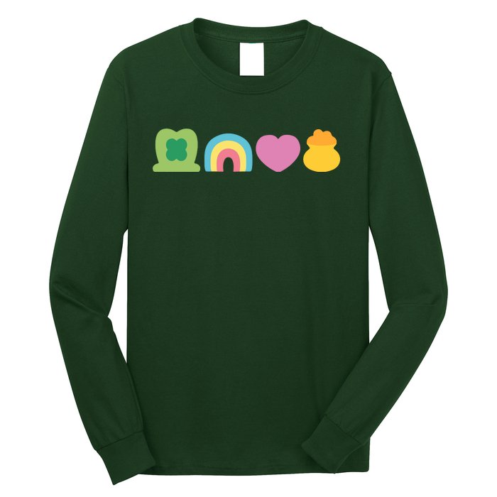 St Patricks Day Lucky Charm Pot Gold Irish Shamrock Rainbow Long Sleeve Shirt