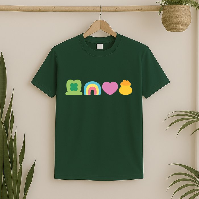 St Patricks Day Lucky Charm Pot Gold Irish Shamrock Rainbow T-Shirt