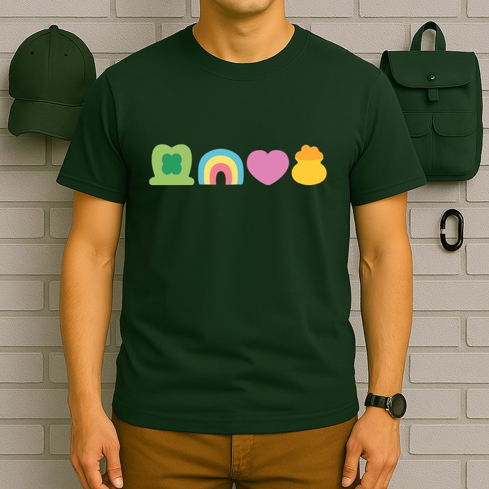 St Patricks Day Lucky Charm Pot Gold Irish Shamrock Rainbow T-Shirt
