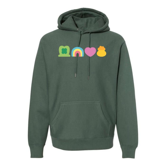 St Patricks Day Lucky Charm Pot Gold Irish Shamrock Rainbow Premium Hoodie