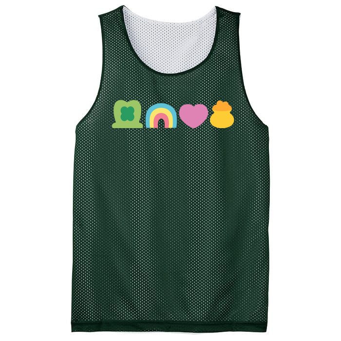 St Patricks Day Lucky Charm Pot Gold Irish Shamrock Rainbow Mesh Reversible Basketball Jersey Tank