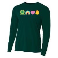 St Patricks Day Lucky Charm Pot Gold Irish Shamrock Rainbow Cooling Performance Long Sleeve Crew