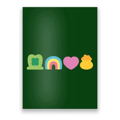 St Patricks Day Lucky Charm Pot Gold Irish Shamrock Rainbow Poster
