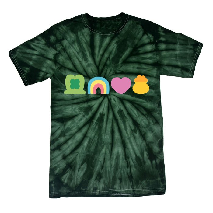 St Patricks Day Lucky Charm Pot Gold Irish Shamrock Rainbow Tie-Dye T-Shirt