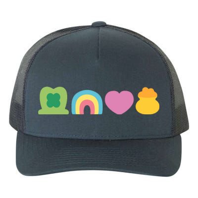 St Patricks Day Lucky Charm Pot Gold Irish Shamrock Rainbow Yupoong Adult 5-Panel Trucker Hat